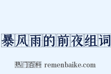 暴风雨的前夜组词是什么意思的图片